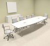 Modern Boat shaped 12' Feet Metal Leg Conference Table, #OF-CON-CV15