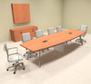 Modern Boat shaped 12' Feet Metal Leg Conference Table, #OF-CON-CV16