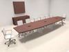 Modern Boat shaped 16' Feet Metal Leg Conference Table, #OF-CON-CV32