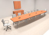 Modern Boat shaped 18' Feet Metal Leg Conference Table, #OF-CON-CV37