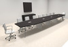 Modern Boat shaped 20' Feet Metal Leg Conference Table, #OF-CON-CV48