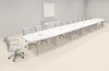 Modern Boat shaped 26' Feet Metal Leg Conference Table, #OF-CON-CV64