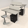 Two Persons Modern Power Height Adjustable Leg Divider Workstation, #AL-OPN-HP8