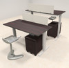 Two Persons Modern Power Height Adjustable Leg Divider Workstation, #AL-OPN-HP11