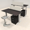 Two Persons Modern Power Height Adjustable Leg Divider Workstation, #AL-OPN-HP12