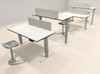 Four Persons Modern Power Height Adjustable Leg Divider Workstation, #AL-OPN-HP13
