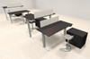 Four Persons Modern Power Height Adjustable Leg Divider Workstation, #AL-OPN-HP42