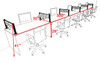 Five Person Modern Aluminum Organizer Divider Office Workstation, #OT-SUL-SPW13