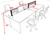 Four Person Modern Aluminum Organizer Divider Office Workstation, #OT-SUL-FPW7