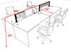 Four Person Modern Aluminum Organizer Divider Office Workstation, #OT-SUL-FPW8