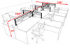 Six Person Modern Aluminum Organizer Divider Office Workstation, #OT-SUL-FPW34