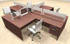 Four Person Modern Aluminum Organizer Divider Office Workstation, #OT-SUL-FPW42