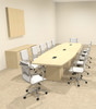 Modern Boat Shaped Cube Leg 14' Feet Conference Table, #OF-CON-CQ32