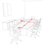Modern Boat Shaped Cube Leg 14' Feet Conference Table, #OF-CON-CQ38