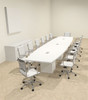Modern Boat Shaped Cube Leg 16' Feet Conference Table, #OF-CON-CQ39