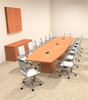 Modern Boat Shaped Cube Leg 16' Feet Conference Table, #OF-CON-CQ41