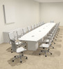 Modern Boat Shaped Cube Leg 26' Feet Conference Table, #OF-CON-CQ79