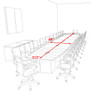 Modern Boat Shaped Cube Leg 26' Feet Conference Table, #OF-CON-CQ80
