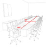 Modern Boat Shaped Cube Leg 30' Feet Conference Table, #OF-CON-CQ97