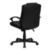 Mid-Back Black Leather Office Chair , #FF-0179-14