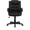 Mid-Back Black Leather Office Chair , #FF-0179-14