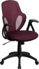 Mid-Back Executive Burgundy Mesh Chair with Nylon Base , #FF-0059-14