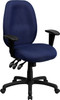 High Back Navy Fabric Multi-Functional Ergonomic Task Chair with Arms , #FF-0323-14