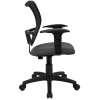 Mid-Back Mesh Task Chair with Gray Fabric Seat and Arms , #FF-0093-14