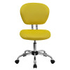 Mid-Back Yellow Mesh Task Chair with Chrome Base , #FF-0114-14