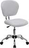 Mid-Back White Mesh Task Chair with Chrome Base , #FF-0134-14