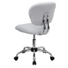 Mid-Back White Mesh Task Chair with Chrome Base , #FF-0134-14