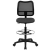 Mid-Back Mesh Drafting Stool with Gray Fabric Seat , #FF-0523-14