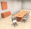 Modern Rectangular Top Cube Leg 12' Feet Conference Table, #OF-CON-CS11