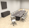 Modern Rectangular Top Cube Leg 12' Feet Conference Table, #OF-CON-CS16