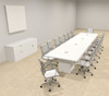 Modern Rectangular Top Cube Leg 16' Feet Conference Table, #OF-CON-CS17