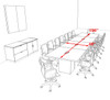 Modern Rectangular Top Cube Leg 16' Feet Conference Table, #OF-CON-CS19