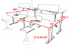 Four Persons Modern Power Height Adjustable Leg Divider Workstation, #OT-SUL-FPH8