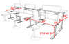 Six Persons Modern Power Height Adjustable Leg Divider Workstation, #OT-SUL-FPH9