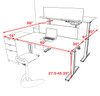 Two Persons Modern Power Height Adjustable Leg Divider Workstation, #OT-SUL-FPH16