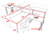 Four Persons Modern Power Height Adjustable Leg Divider Workstation, #OT-SUL-FPH32