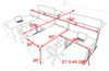 Four Persons Modern Power Height Adjustable Leg Divider Workstation, #OT-SUL-SPH6