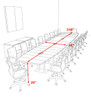 Modern Boat Shaped Steel Leg 20' Feet Conference Table, #OF-CON-CM55