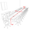 Modern Boat Shaped Steel Leg 30' Feet Conference Table, #OF-CON-CM102