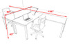 Two Person Modern Divider Office Workstation Desk Set, #OF-CON-FP3