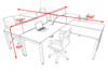 Four Person Modern Divider Office Workstation Desk Set, #OF-CON-FP18
