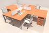 Four Person Modern Divider Office Workstation Desk Set, #OF-CON-FP27