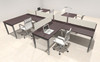 Four Person Modern Divider Office Workstation Desk Set, #OF-CON-SP14