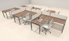 Six Person Modern Divider Office Workstation Desk Set, #OF-CON-SP20