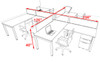 Four Person Modern Divider Office Workstation Desk Set, #OF-CON-SP34