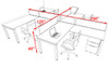 Four Person Modern Divider Office Workstation Desk Set, #OF-CON-SP35